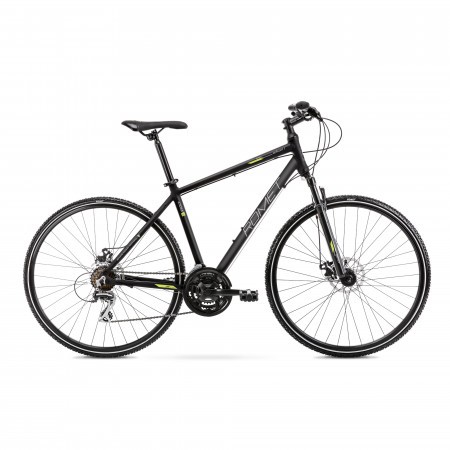 Bicicleta de Trekking pentru barbati Romet Orkan 1 M Negru/Verde 2022