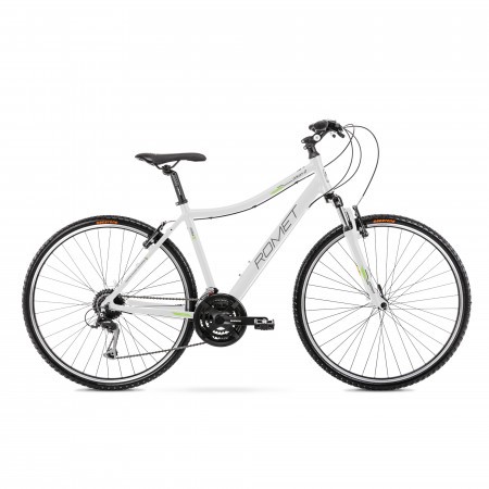 Bicicleta de Trekking pentru femei Romet Orkan 2 D Alb/Lime 2022