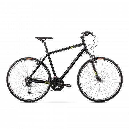 Bicicleta de Trekking pentru barbati Romet Orkan 2 M Negru/Lime 2022