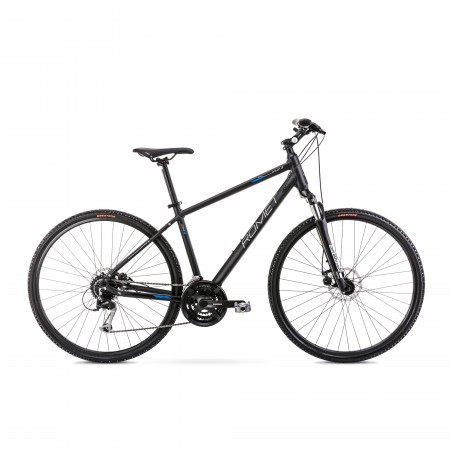 Bicicleta de Trekking pentru barbati Romet Orkan 3 M Negru/Albastru 2022