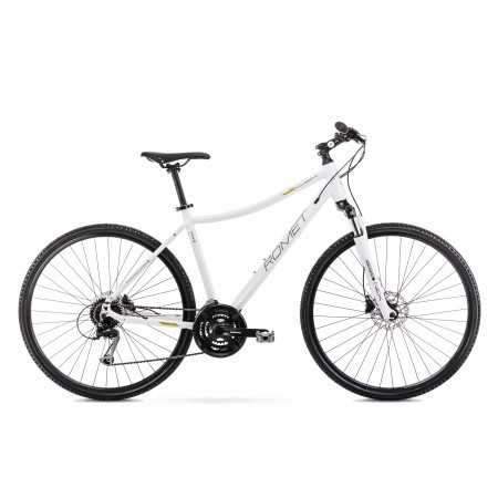 Bicicleta de Trekking pentru femei Romet Orkan 4 D Alb/Galben 2022
