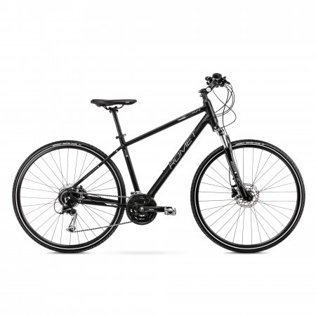 Bicicleta de Trekking pentru barbati Romet Orkan 6 M Negru/Alb 2022