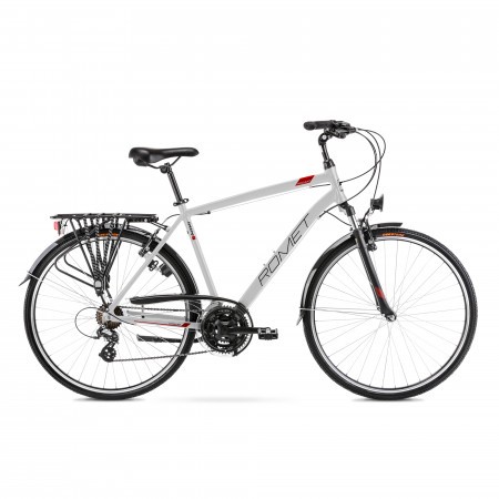 Bicicleta de Trekking/Oras pentru barbati Romet Wagant Argintiu/Rosu 2022