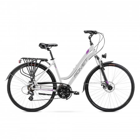 Bicicleta de trekking pentru femei Romet Gazela 28 2 Gri/Violet 2022