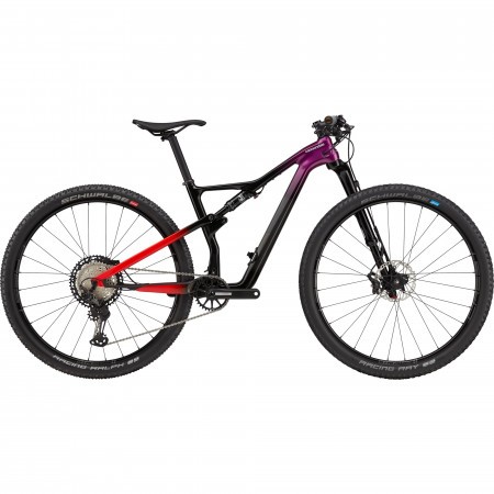 Bicicleta de munte full-suspension pentru femei Cannondale Scalpel Carbon 2 Negru/Mov/Rosu 2021