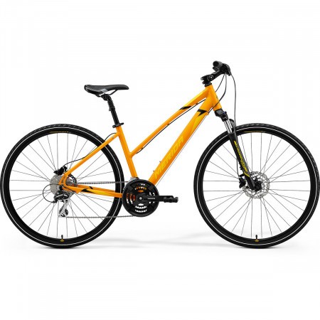 Bicicleta de trekking/oras pentru femei Merida Crossway 20-D Lady Portocaliu Perlat/Galben 2021