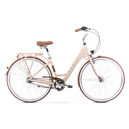 Bicicleta de oras pentru femei Romet Moderne 7 Crem/Maro 2021