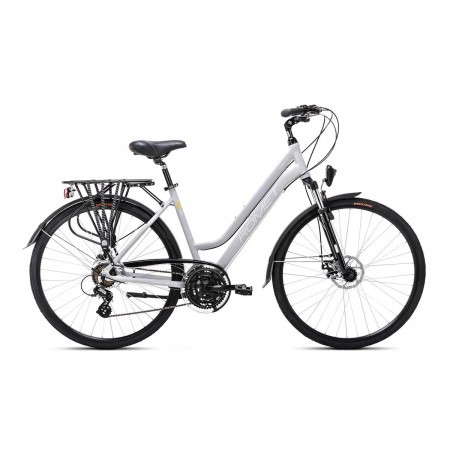 Bicicleta de trekking/oras pentru femei Romet Gazela 2 Ver.B Gri/Galben 2023