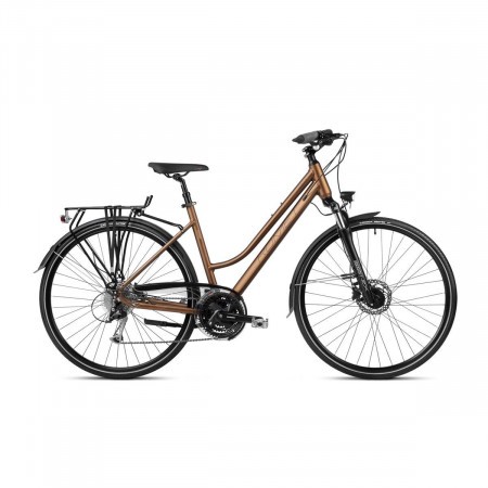 Bicicleta de trekking/oras pentru femei Romet Gazela 8 Maro/Negru 2023