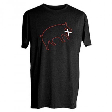 Tricou 100% bumbac YES Muzzled Pig Black M Negru